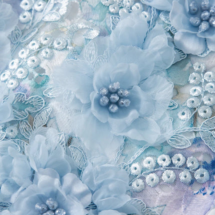 Blue Floral Water Soluble Lace Dress Women Summer Sleeveless O Neck Slim Elegant Tank Dress blue-floral-water-soluble-lace-dress-women-summer-sleeveless-o-neck-slim-elegant-tank-dress