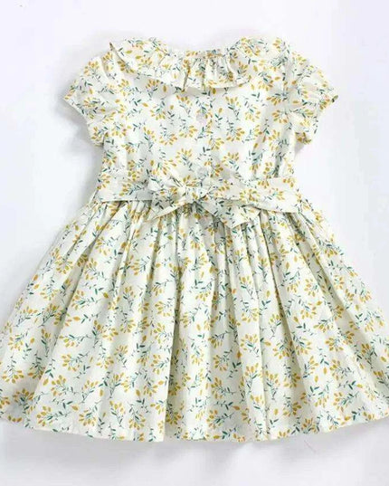 Adorable Floral Smocked Dress for Toddler Girls - Crafted with Love in Spanish Boutique Style A1335