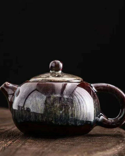 Exquisite Yixing Style Porcelain Teapot - 250ml Elegant Star Glaze Tea Set for Artful Brewing