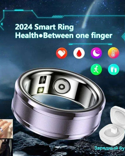 Titanium Smart Health Tracking Ring with Waterproof Capabilities