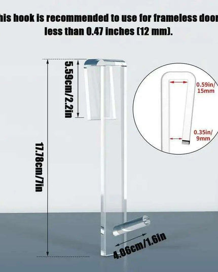Frameless Acrylic Shower Door Organizer - Effortless Installation with No Drills Required