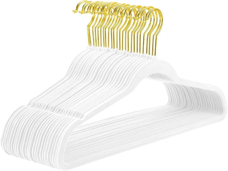 Elegant Teal Velvet Hanger Collection - 50 Premium Hangers with 360-Degree Gold Hooks