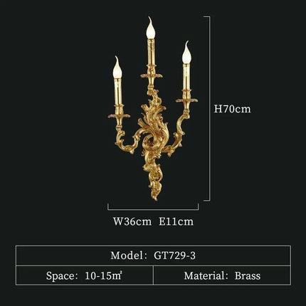 European Rococo Antique Brass Wall Light - Elevate Your Home's Elegance