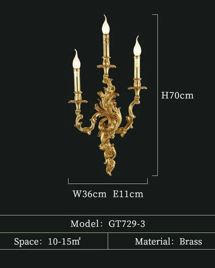 European Rococo Antique Brass Wall Light - Elevate Your Home's Elegance