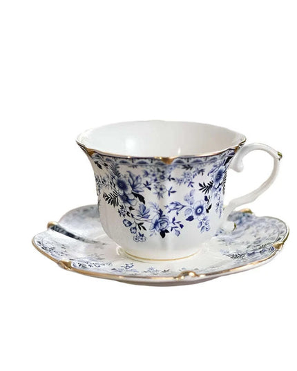 Timeless Vintage Charm: 200ml Elegant Ceramic Coffee Cup & Saucer Set for Sophisticated Tea Moments