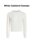 White Cable Sweater / M