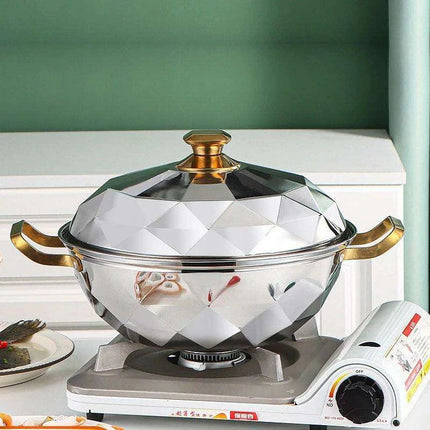 Versatile 304 Stainless Steel Cooking Pot with Integrated Steamer Basket