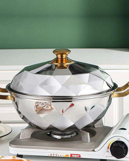 Versatile 304 Stainless Steel Cooking Pot with Integrated Steamer Basket
