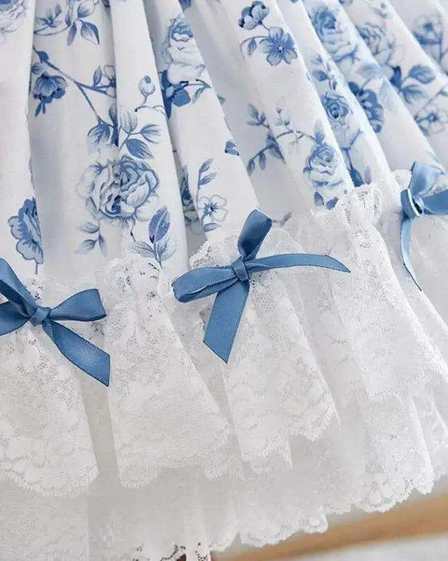 2PCS Delightful Vintage Spanish Lace Summer Dresses with Bow for Toddler Girls - Eid Festivity Collection Y2925