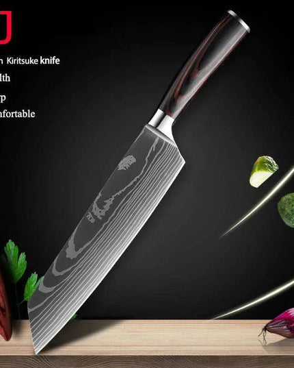 Exquisite Damascus Steel Chef Knife Collection - 1-10Pcs Japanese Santoku and Utility Knives for Culinary Excellence