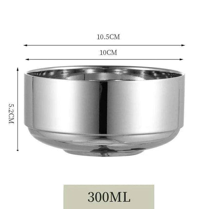 Elegant Dual-Layer Stainless Steel Bowls - Essential for Modern Korean Dining