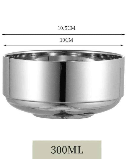 Elegant Dual-Layer Stainless Steel Bowls - Essential for Modern Korean Dining