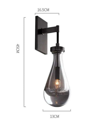 Luxurious Copper Finish Crystal Water Droplet LED Wall Light - Nordic Modern Design