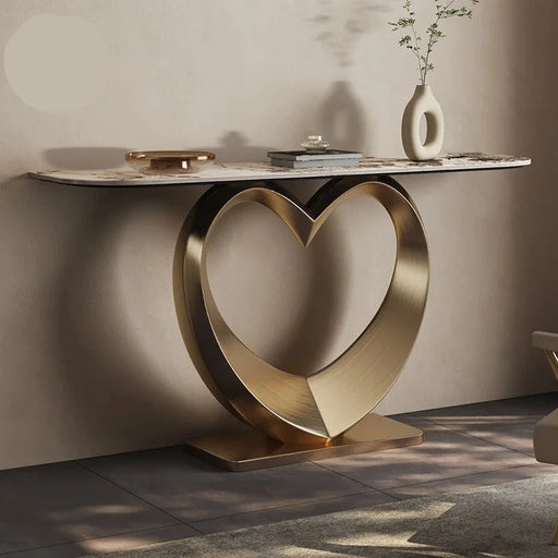 Elegant Slate and Steel Console Table - Modern Italian Design for Home Styling