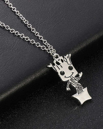 Groot Charm Necklace - Stylish Sci-Fi Jewelry for Women