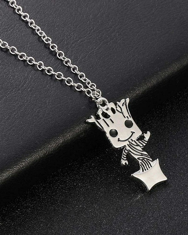 Groot Charm Necklace - Stylish Sci-Fi Jewelry for Women