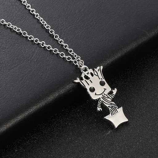 Groot Charm Necklace - Stylish Sci-Fi Jewelry for Women