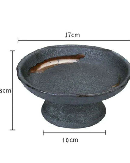 Sophisticated Japanese Ceramic Snack Plate Collection with Unique Elevated Saucer