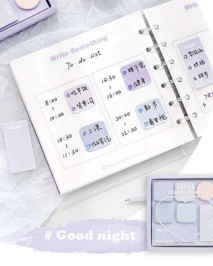 Elegant Macron Color Mini Sticky Note Set - Faint Secret Collection, 210 Sheets for Creative Expression and Everyday Reminders