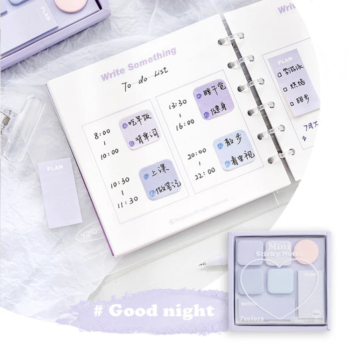 Elegant Mini Sticky Note Set - 210 Sheets, Faint Secret Series with Macron Color