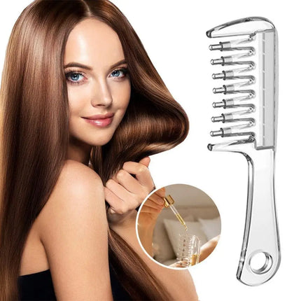 Transparent Scalp Oil Applicator Comb with Liquid Reservoir
