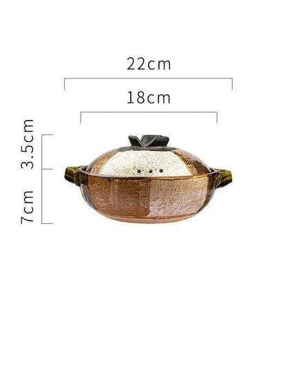 Elegant Tri-Section Japanese Clay Casserole: Perfect for High-Heat Culinary Creations