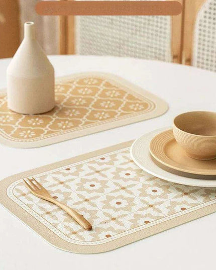 Stylish Nordic Retro Leather Dining Mat for a Chic Table Setting