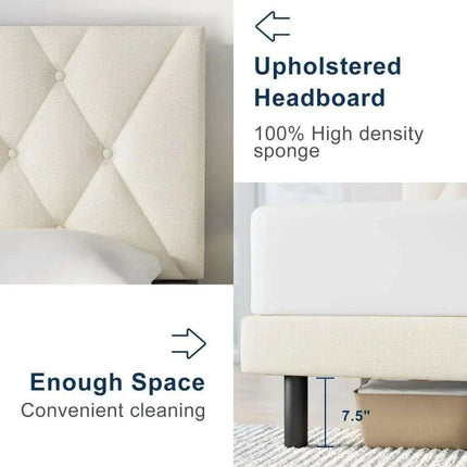 QuietDream Versatile Adjustable Bed Frame with Sturdy Construction and Silent Operation - Beige