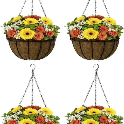 Set of 4 Elegant Self-Watering Hanging Planters for Indoors and Outdoors