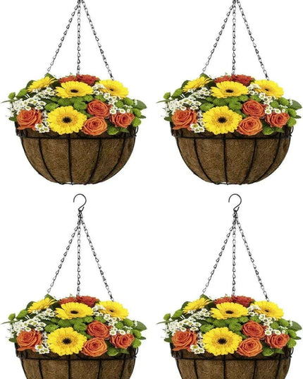 Set of 4 Elegant Self-Watering Hanging Planters for Indoors and Outdoors