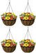 Self-Watering Hanging Flower Pot Basket Set for Indoor/Outdoor Garden Décor, 4-Pack