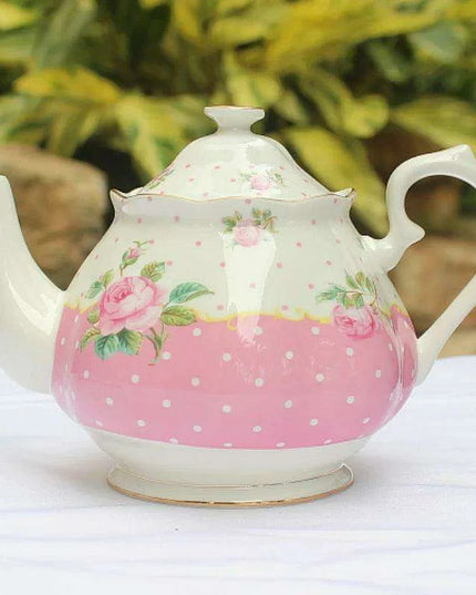 Elegant European Bone China Tea Set with Ceramic Spoons - Luxurious 9-Piece Collection for Coffee and Espresso