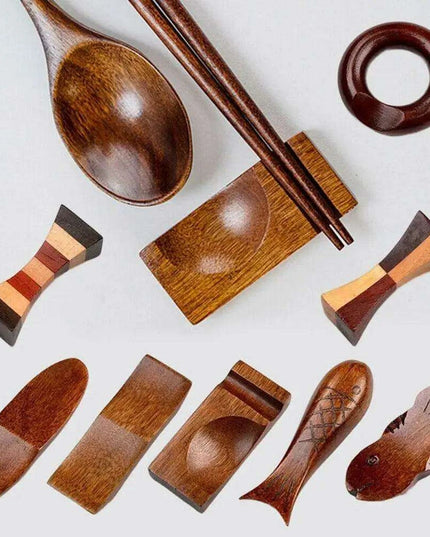 Sophisticated Wooden Japanese Chopstick Holder for Elevated Dining Experience