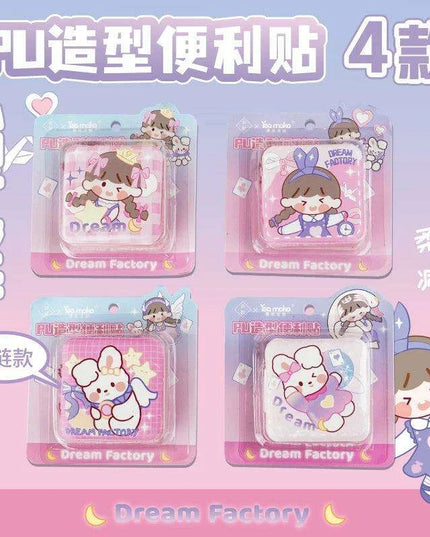 Whimsical Kawaii Mini Notebook and Sticky Notes Set for Creative Note-Taking