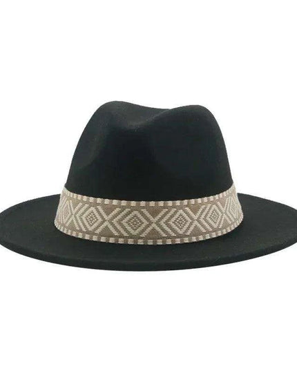 Versatile Unisex Panama Cowboy Hat - Wide Brim Fedora in Classic Camel, Black, and White Felt Options