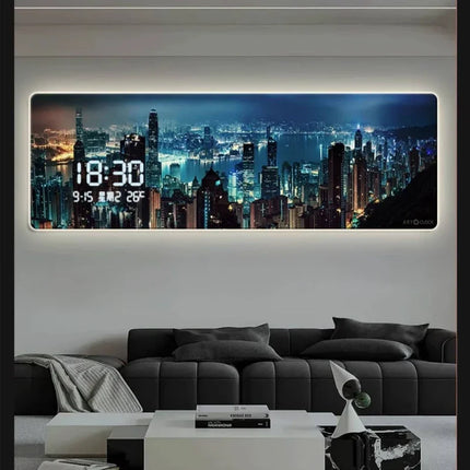 Xinfei Luxury LED Wall Clock - Modern Design, Big Size Mural Art
