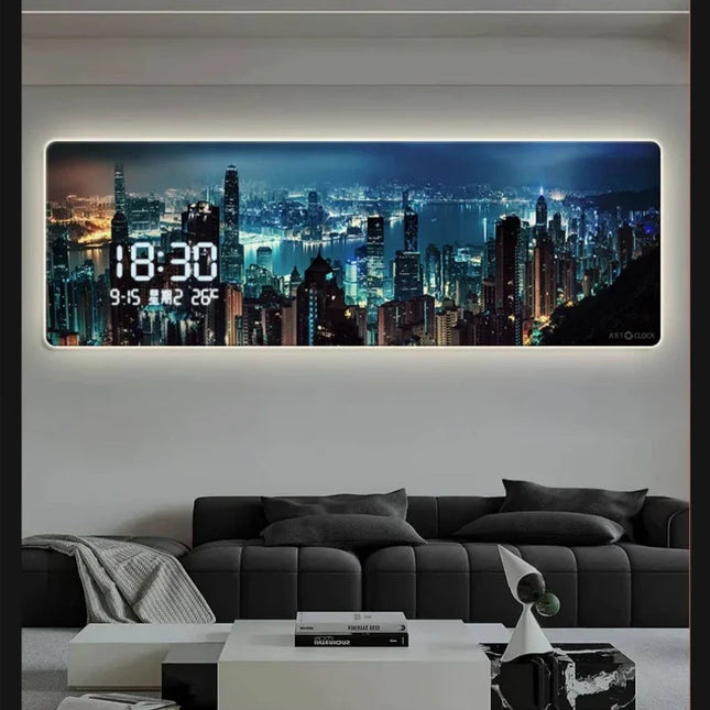 Luxury LED Mural Wall Clock — Modern Art Design, Large Format, 2 Sizes