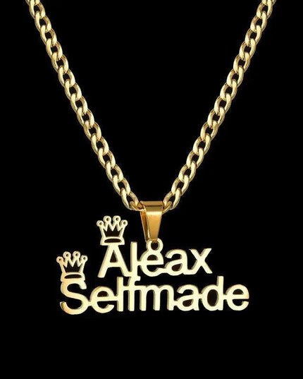 Personalized Unisex Stainless Steel Name Necklace with Chunky Chain