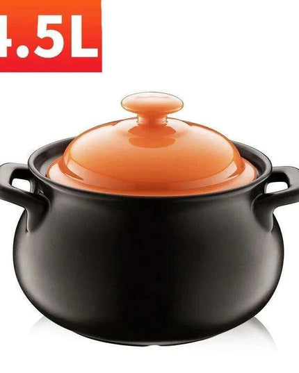6L Traditional Chinese Clay Casserole Pot for Gas Stove Cooking - Authentic Stew Experience