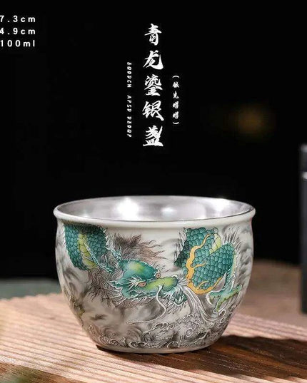 Chic Blue and White Enamel Ceramic Tea Cup Collection - Elevate Your Tea Experience