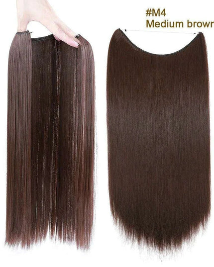 20-Inch Versatile Adjustable Invisible Wire Hair Extensions - Curly and Sleek Options
