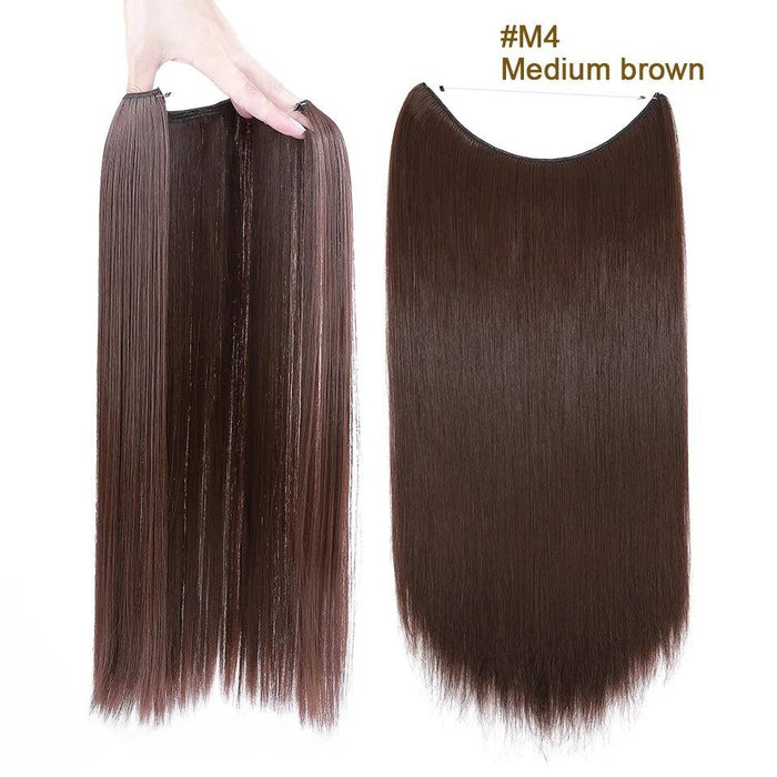 20-Inch Versatile Adjustable Invisible Wire Hair Extensions - Curly and Sleek Options
