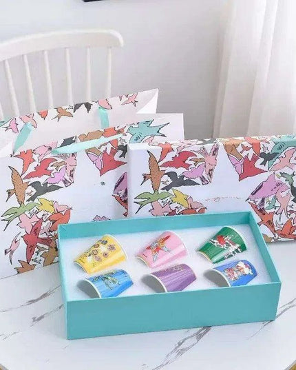 Elegant 6-Piece European Porcelain Coffee Mug Collection