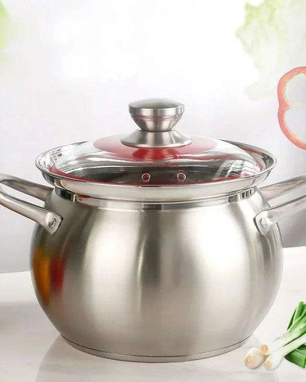 Versatile 304 Stainless Steel Large Soup Pot - Perfect for Gas and Induction Cooking