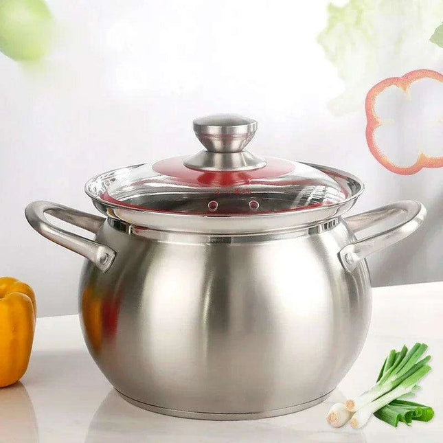 Versatile 304 Stainless Steel Large Soup Pot - Perfect for Gas and Induction Cooking