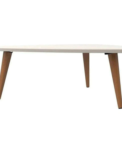 Chic Triangular White Gloss Coffee Table Set for Contemporary Living and Dining Areas