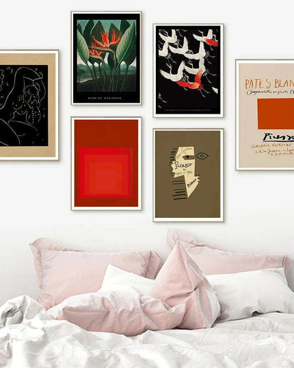 Elegant Japanese Flying Cranes Art Canvas - Serene Pink Sky Decor Poster | Très Elite Home Accent