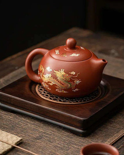 Magical Color-Changing Purple Clay Teapot and Cup Set for Kung Fu Tea Ceremonies
