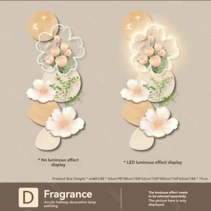 Cream Flower LED Mural Light | Fresco Decorative Wall Panel