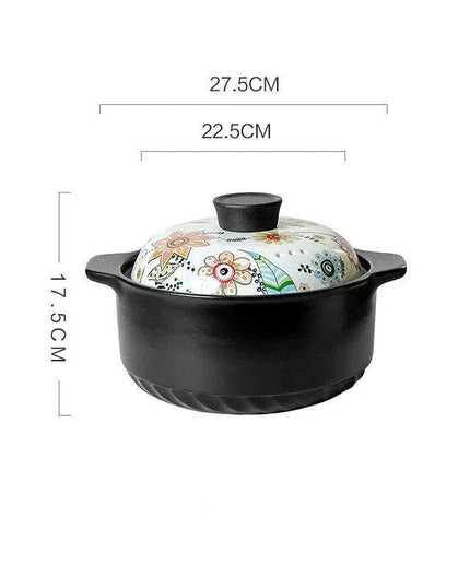 Artisan Japanese Ceramic Stew Pot with Artistic Design and Ample Capacity